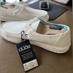Hey Dude white slip on shoe- Brand New!